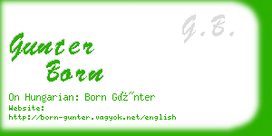 gunter born business card